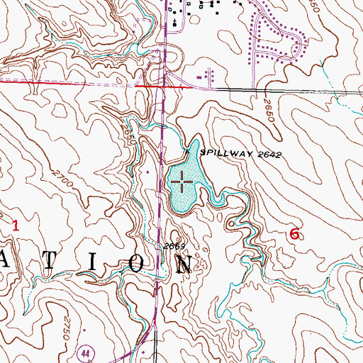 Topographic Map of Wanblee Lake, SD