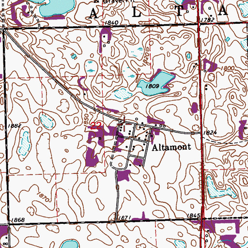 Topographic Map of Town of Altamont, SD