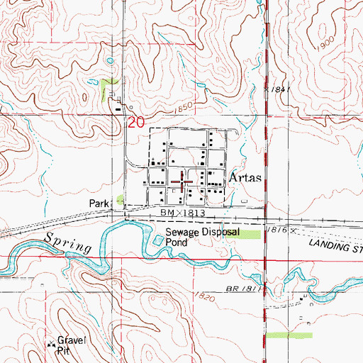 Topographic Map of Town of Artas, SD