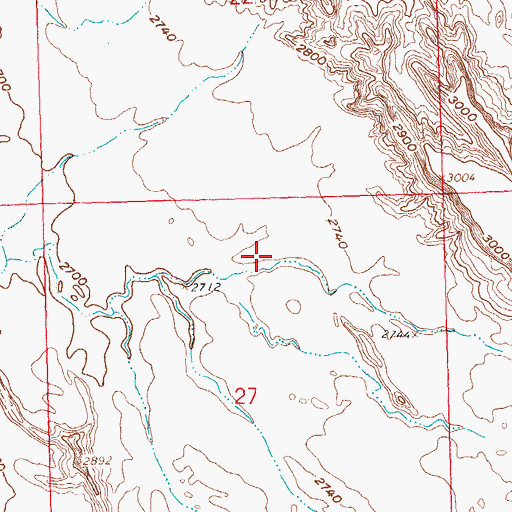 Topographic Map of Unorganized Territory of Badlands (historical), SD