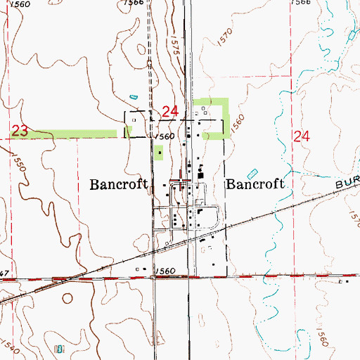 Topographic Map of Town of Bancroft, SD