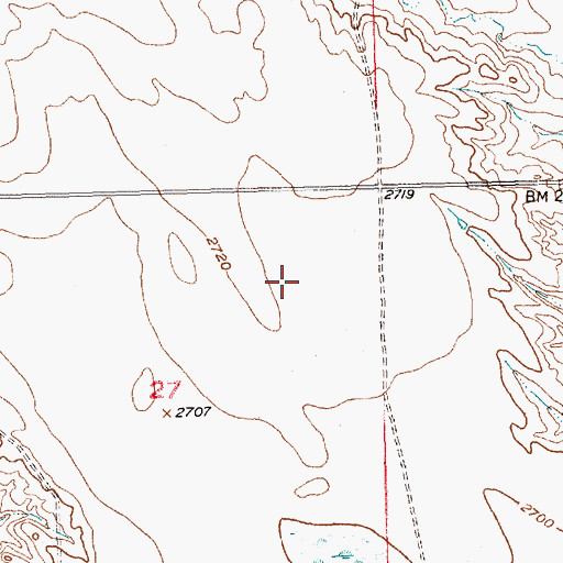Topographic Map of Unorganized Territory of Belle Fourche-Cheyenne Valleys, SD