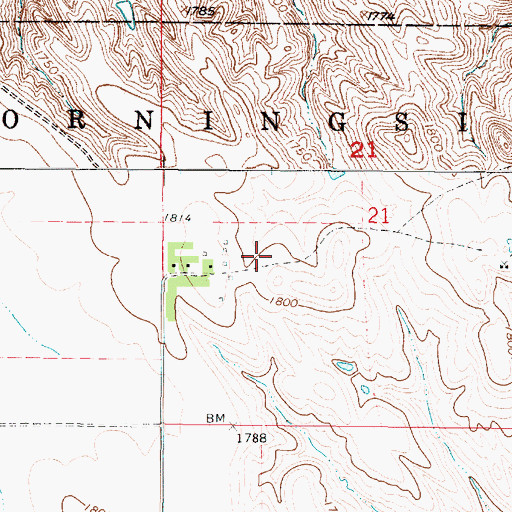 Topographic Map of Unorganized Territory of Black Dog, SD