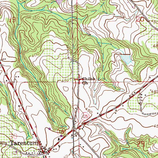 Topographic Map of Shiloh Church, AL