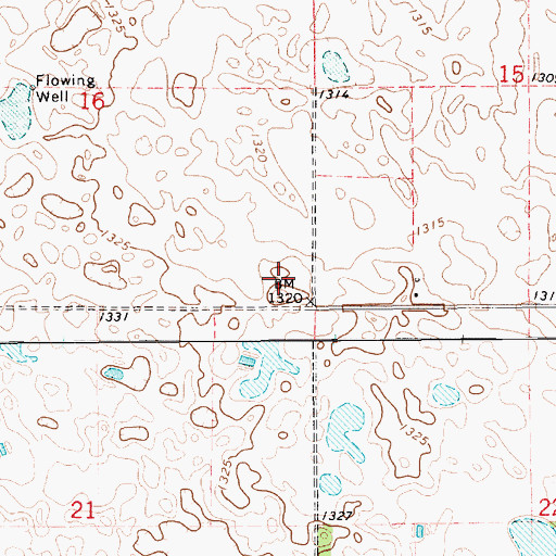 Topographic Map of Township of Broadland, SD