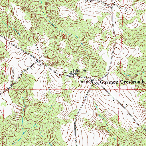 Topographic Map of Shiloh African Methodist Episcopal Church, AL