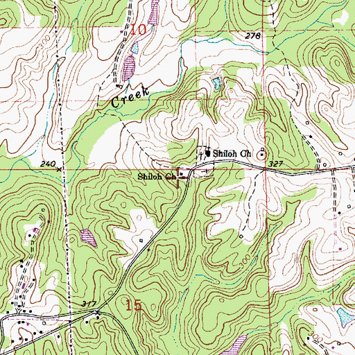 Topographic Map of Shiloh Church, AL