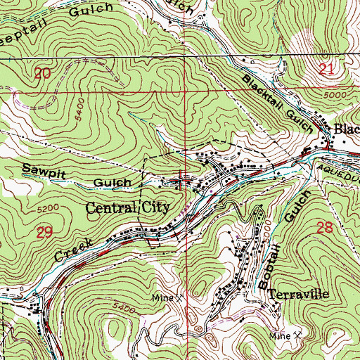 Topographic Map of City of Central City, SD