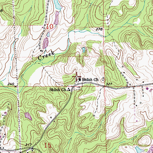 Topographic Map of Shiloh Church, AL