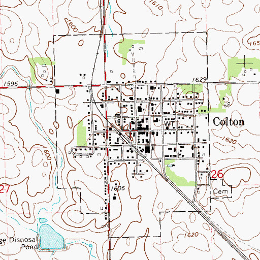 Topographic Map of City of Colton, SD