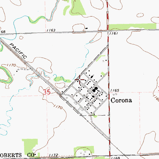 Topographic Map of Town of Corona, SD