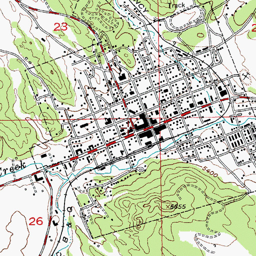 Topographic Map of City of Custer, SD