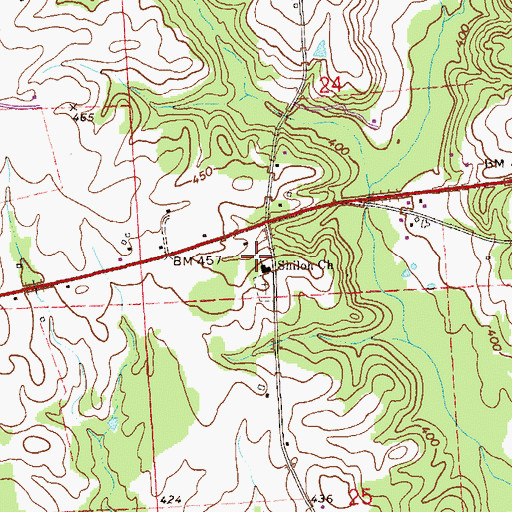 Topographic Map of Shiloh Church, AL