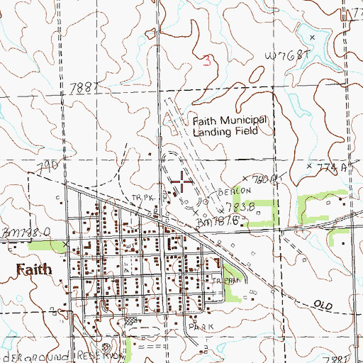 Topographic Map of City of Faith, SD