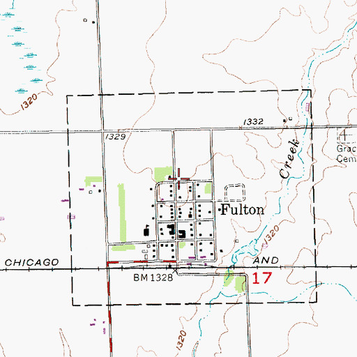 Topographic Map of Town of Fulton, SD