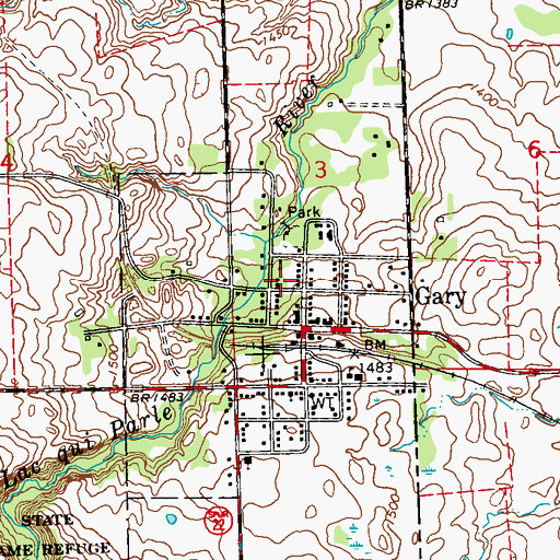 Topographic Map of City of Gary, SD