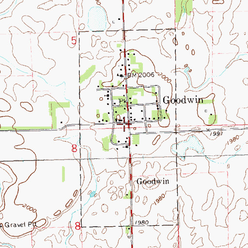 Topographic Map of Town of Goodwin, SD