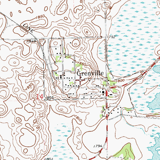Topographic Map of Town of Grenville, SD