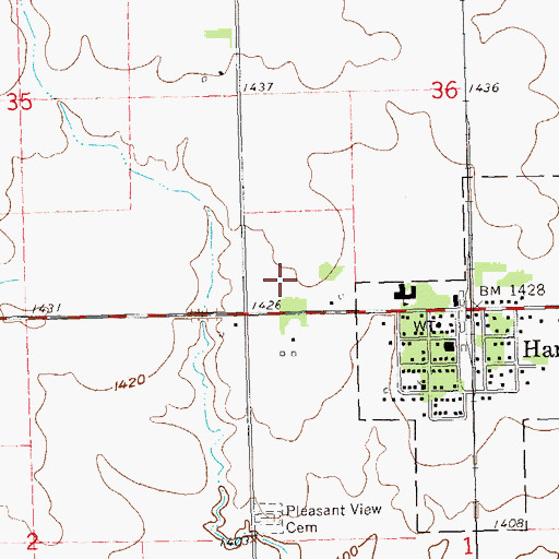 Topographic Map of City of Harrisburg, SD