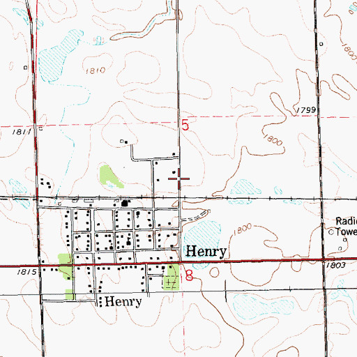 Topographic Map of Town of Henry, SD