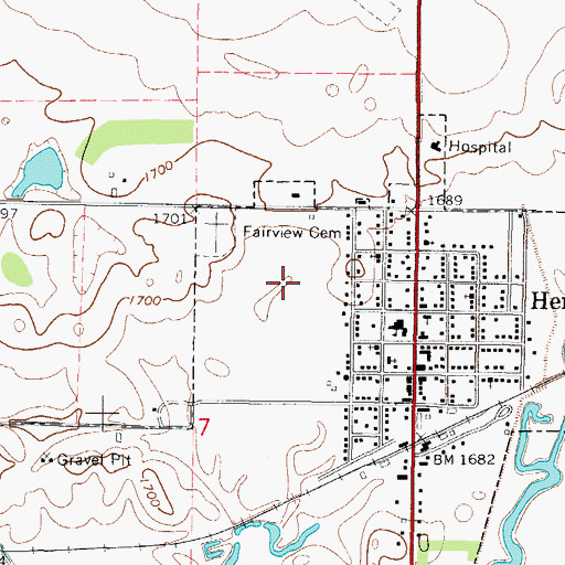 Topographic Map of City of Herreid, SD
