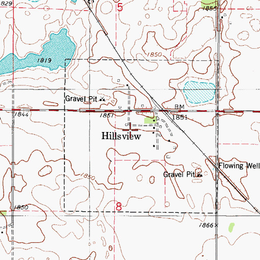 Topographic Map of Town of Hillsview, SD