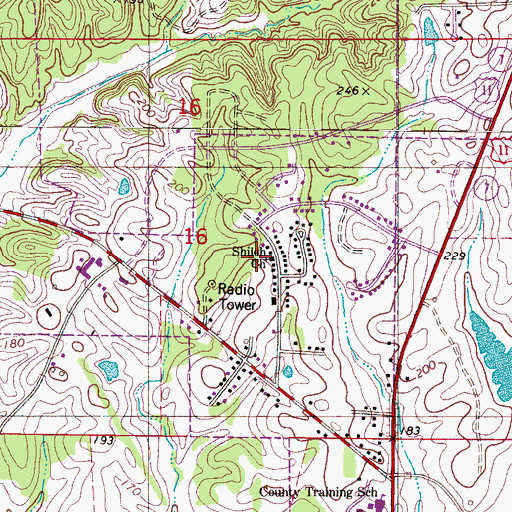 Topographic Map of Shiloh Church, AL