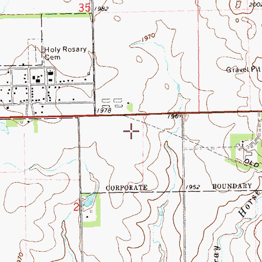 Topographic Map of Town of Kranzburg, SD
