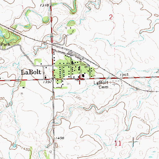 Topographic Map of Town of La Bolt, SD