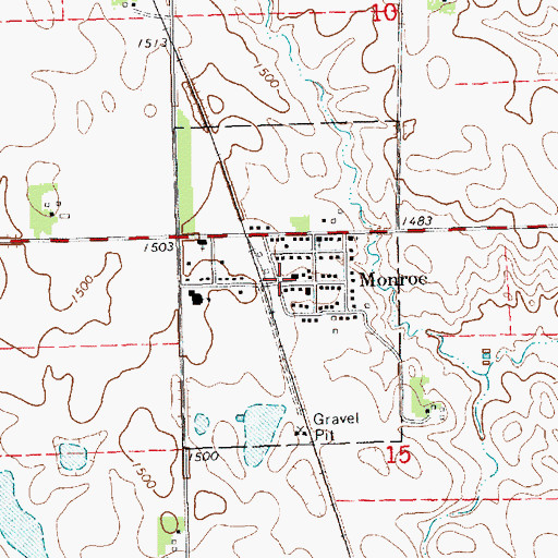 Topographic Map of Town of Monroe, SD