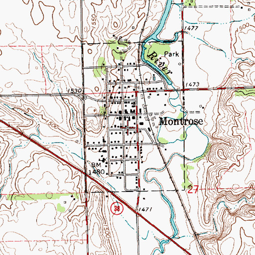 Topographic Map of City of Montrose, SD