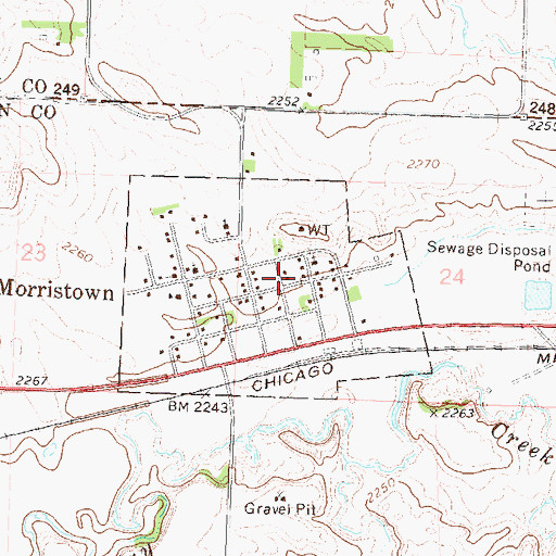 Topographic Map of Town of Morristown, SD