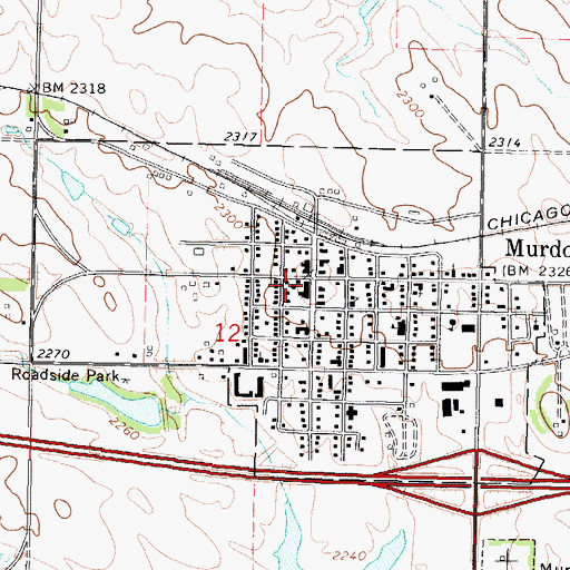 Topographic Map of City of Murdo, SD