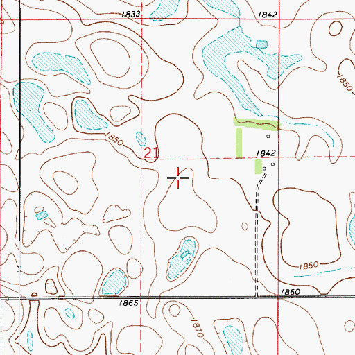 Topographic Map of Unorganized Territory of North Buffalo, SD