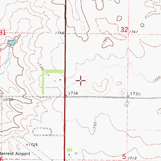 Topographic Map of Unorganized Territory of North Campbell, SD