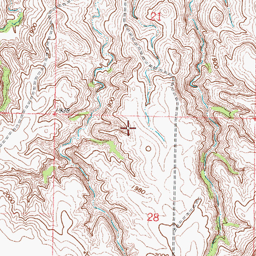 Topographic Map of Unorganized Territory of Northeast Corson (historical), SD