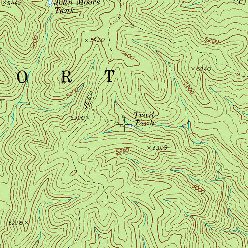 Topographic Map of Trail Tank, AZ