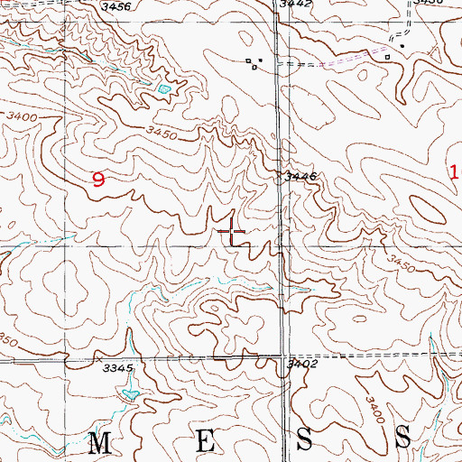 Topographic Map of Unorganized Territory of Northeast Fall River, SD