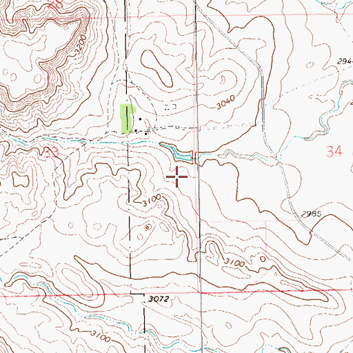 Topographic Map of Unorganized Territory of North Harding, SD