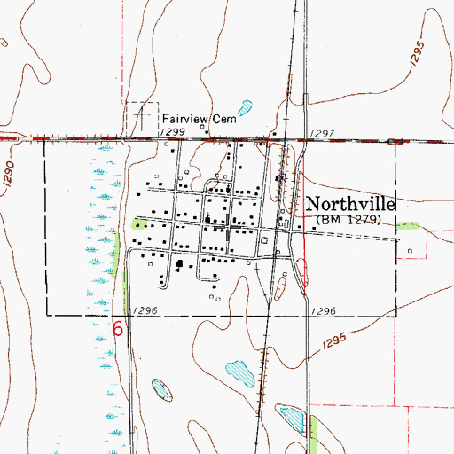 Topographic Map of Town of Northville, SD