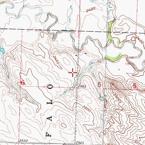 Topographic Map of Unorganized Territory of Northwest Jackson, SD
