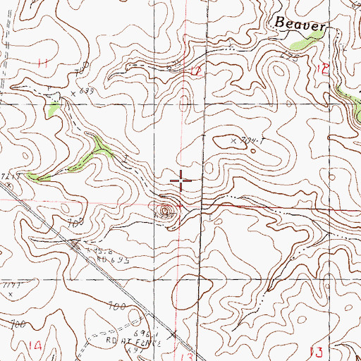 Topographic Map of Unorganized Territory of North Ziebach, SD