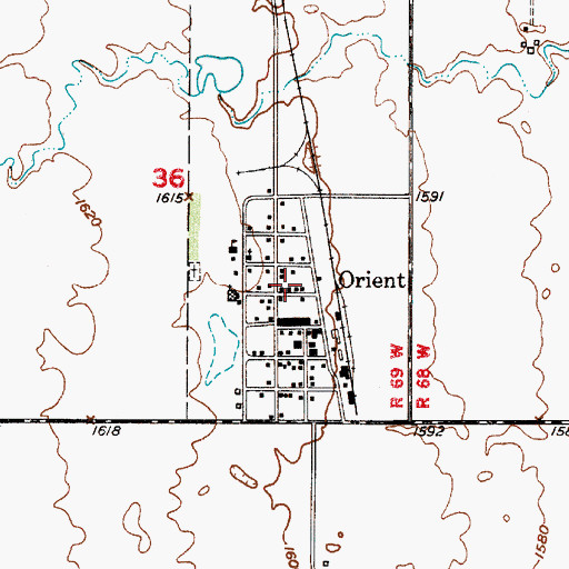Topographic Map of Town of Orient, SD