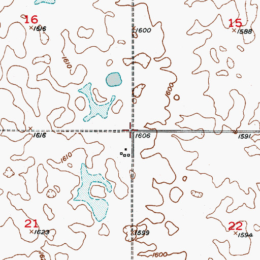 Topographic Map of Unorganized Territory of Pulaski, SD