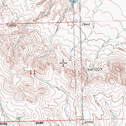 Topographic Map of Unorganized Territory of Rapid City East, SD