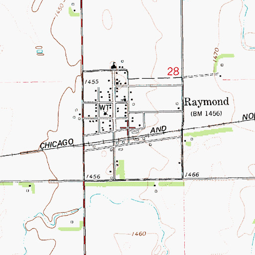 Topographic Map of Town of Raymond, SD