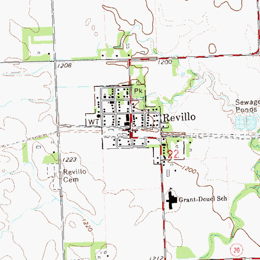 Topographic Map of Town of Revillo, SD