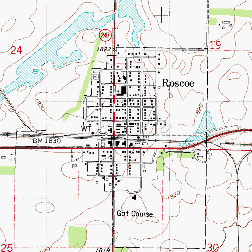 Topographic Map of City of Roscoe, SD