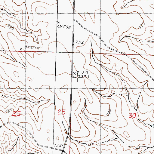 Topographic Map of Unorganized Territory of South Ziebach, SD
