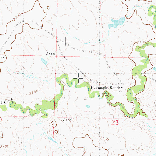 Topographic Map of Unorganized Territory of South Dewey, SD